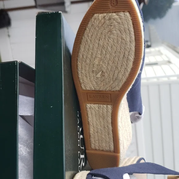 New Ralph Lauren blue wedges size 8 - Picture 6 of 9